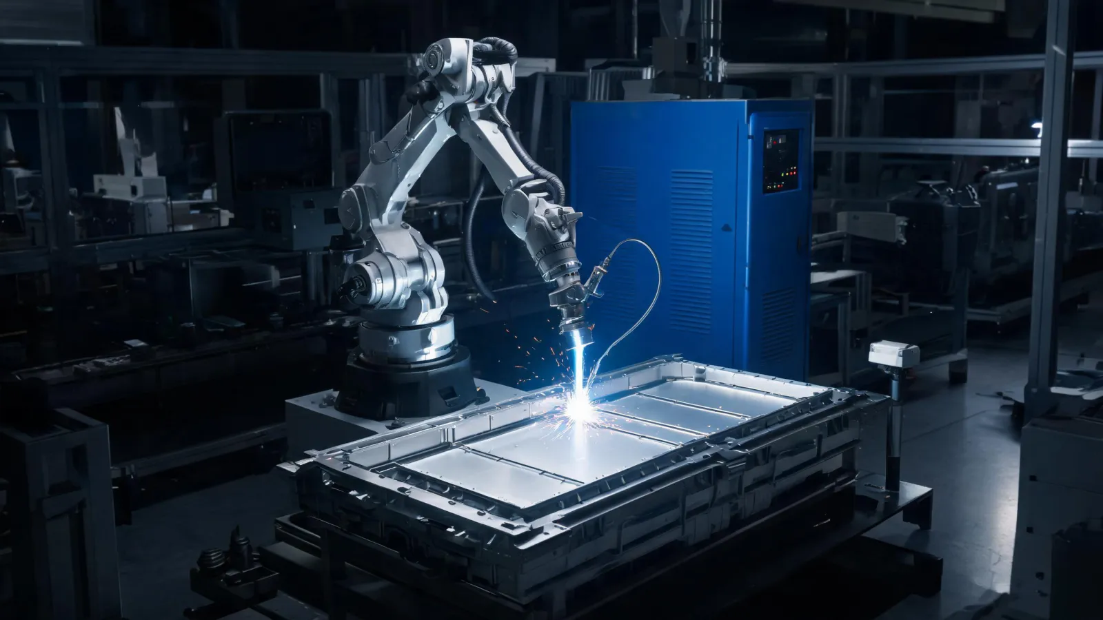 Automated laser welding robot cell